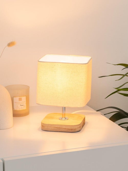 Lampe socle en bois style scandinave - Kiabi