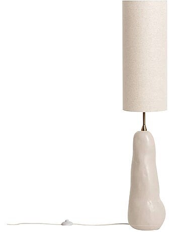 Lampe sur pied intérieur céramique et tissu Ø27cm Auro