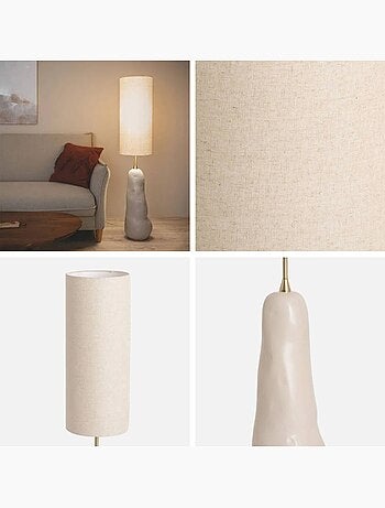 Lampe sur pied intérieur céramique et tissu Ø27cm Auro