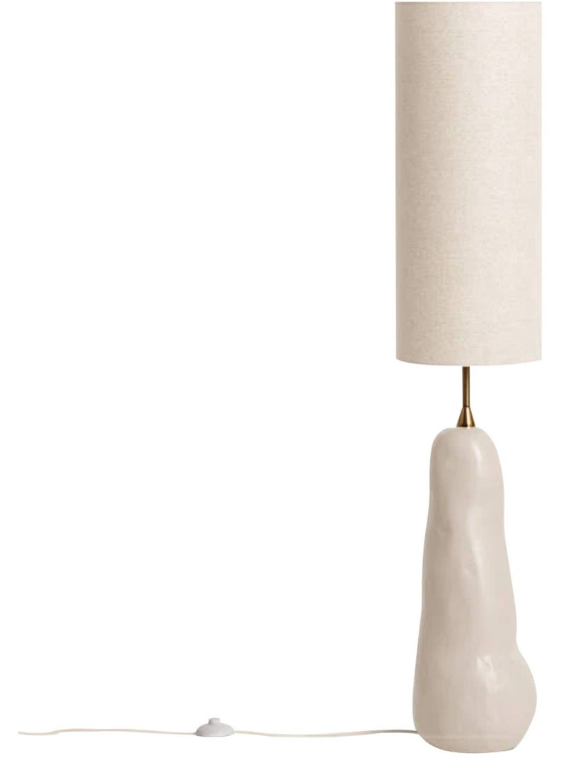 Lampe sur pied intérieur céramique et tissu Ø27cm Auro Taupe - Kiabi