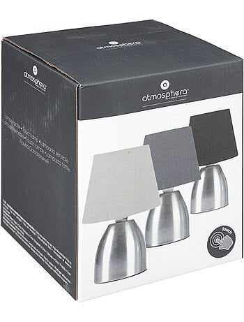 Lampe tactile métal abat-jour tissu SORBA