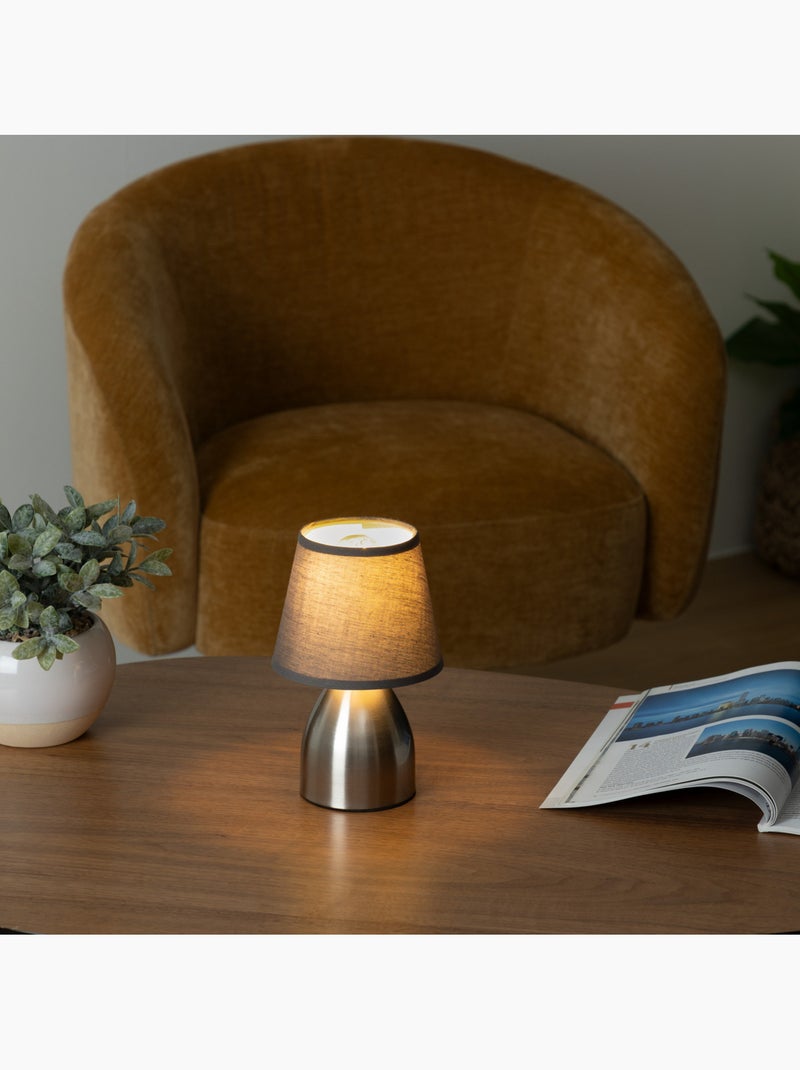 Lampe tactile métal abat-jour tissu SORBA Gris - Kiabi