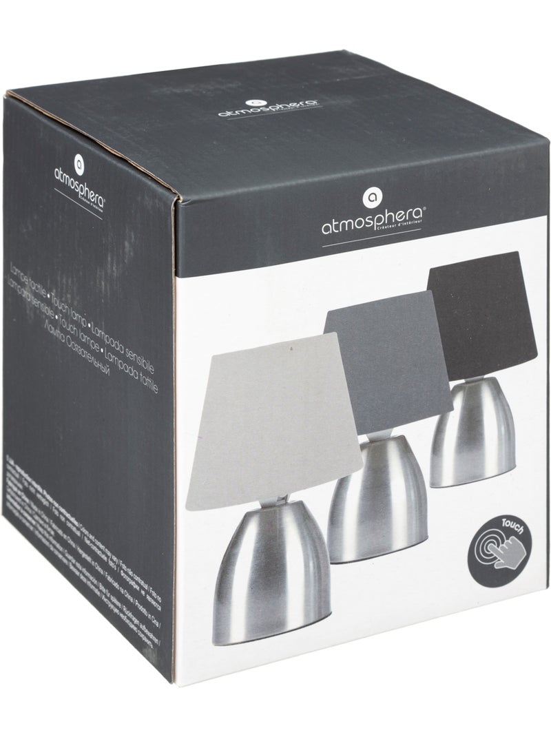Lampe tactile métal abat-jour tissu SORBA Gris - Kiabi