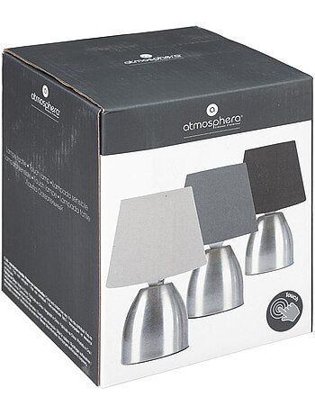 Lampe tactile métal abat-jour tissu SORBA