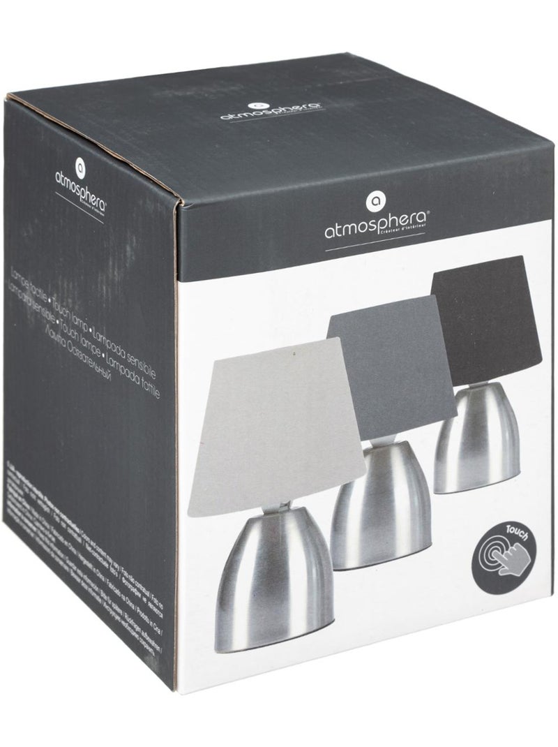 Lampe tactile métal abat-jour tissu SORBA Noir - Kiabi