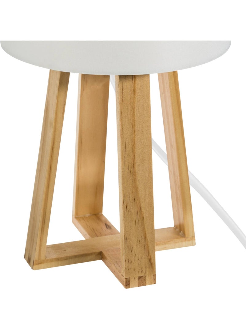 Lampe trépied bois de pin abat-jour coton MOLU Blanc - Kiabi