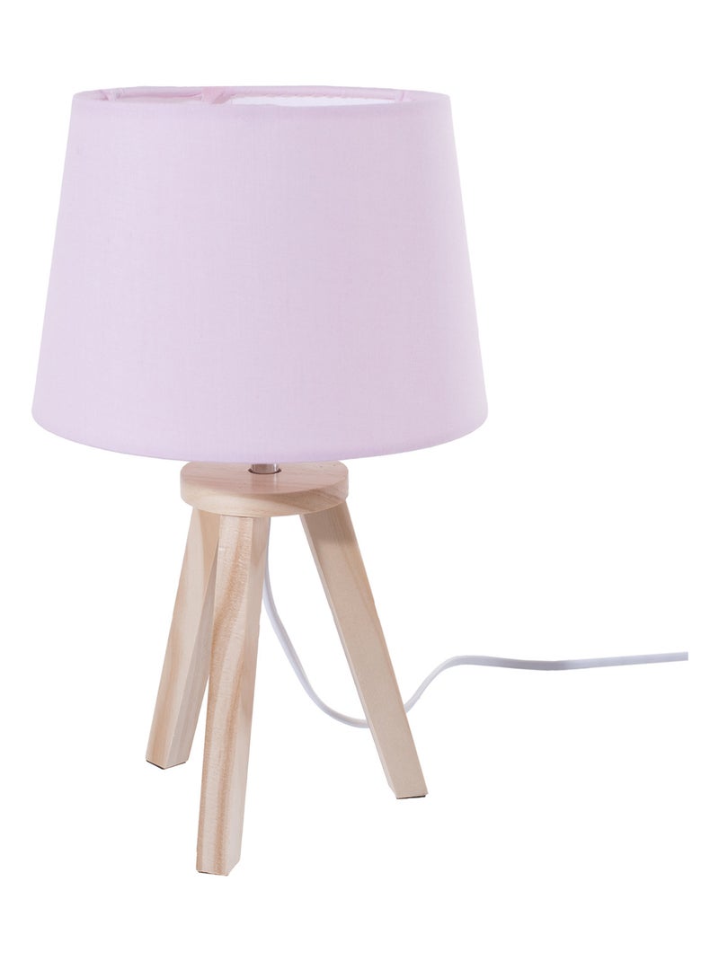 Lampe trépied bois Rose clair - Kiabi