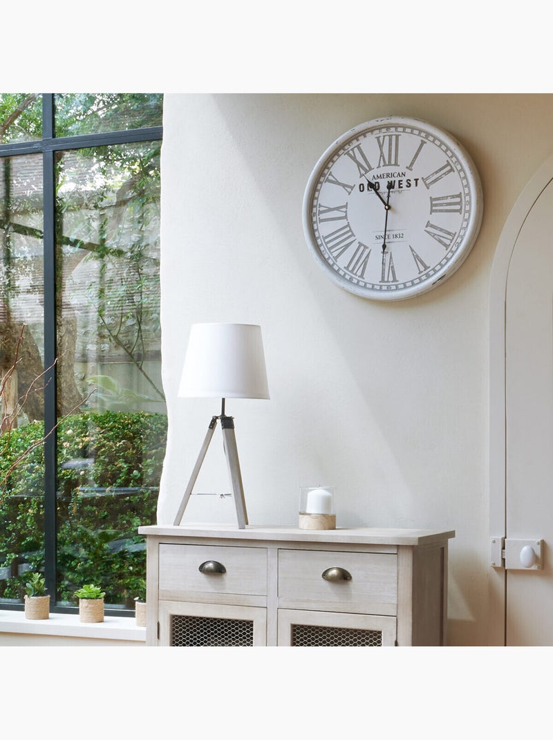 Lampe trépied en bois RUNO Ivoire - Kiabi