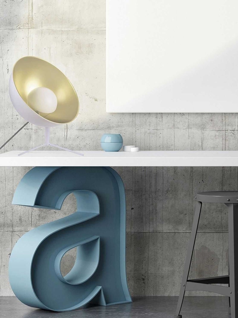 Lampe trépied en métal Cinéma - H. 45 cm Blanc - Kiabi