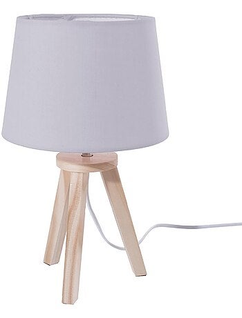 Lampe trépied enfant bois abat-jour tissu AIME