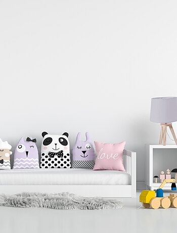 Lampe trépied enfant bois abat-jour tissu AIME