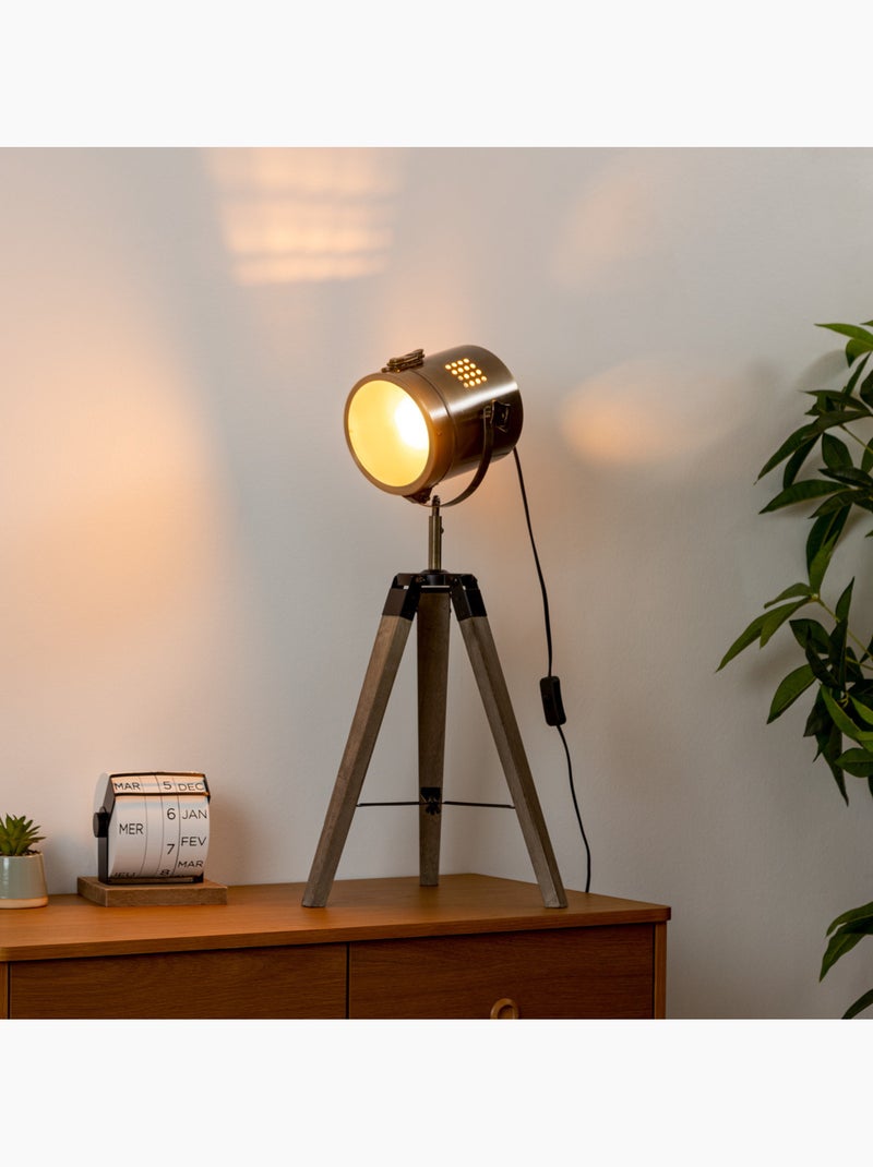 Lampe trépied projecteur orientable EBOR Bronze - Kiabi