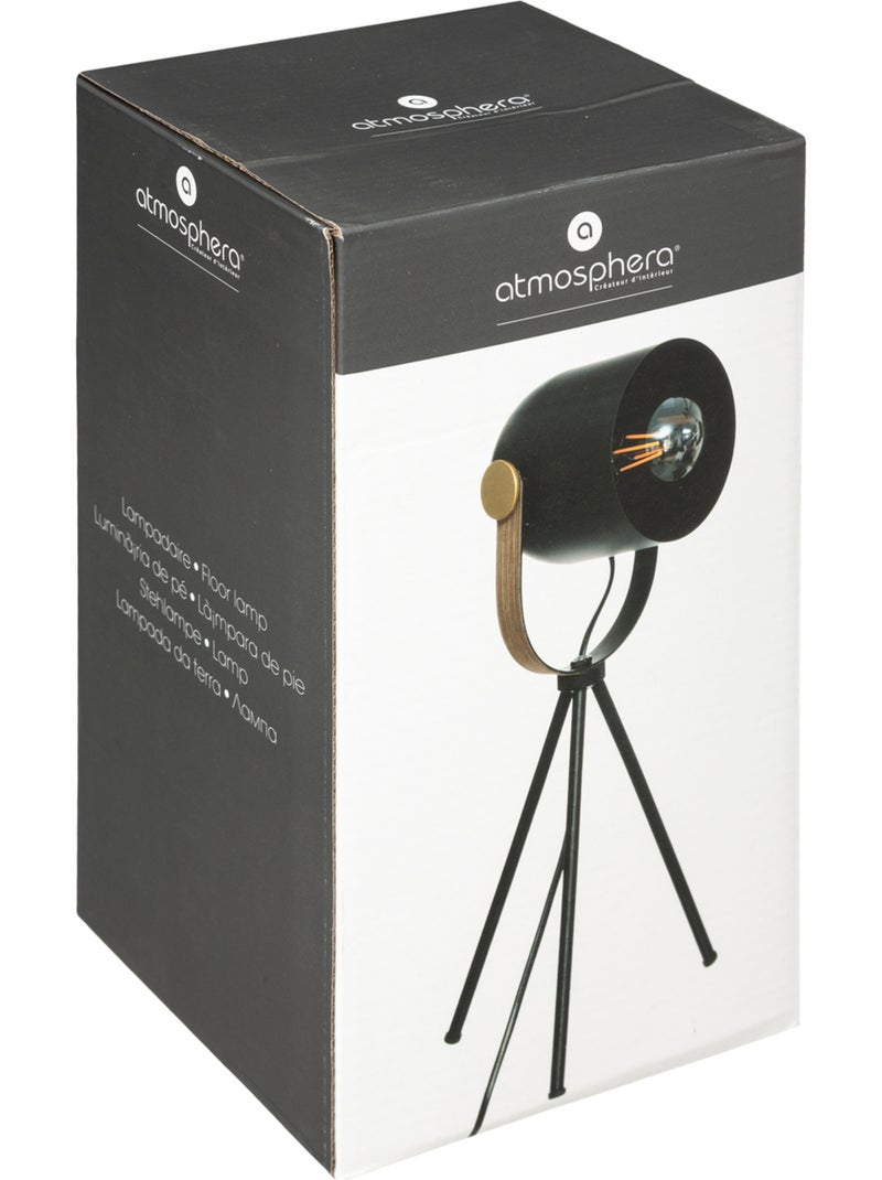 Lampe trépied projecteur orientable vintage BIL Noir - Kiabi