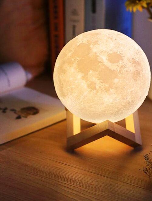 Lampe veilleuse à poser pleine lune 15 cm - Kiabi