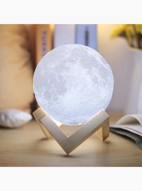 Lampe veilleuse à poser pleine lune 15 cm - Kiabi