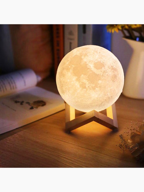 Lampe veilleuse à poser pleine lune 15 cm - Kiabi