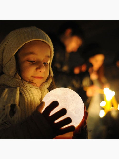 Lampe veilleuse à poser pleine lune 15 cm - Kiabi