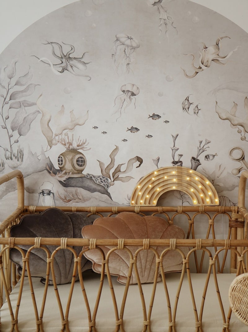 Lampe Veilleuse Arc-en-ciel bois Beige - Kiabi