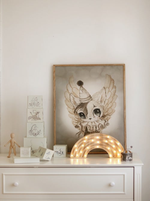 Lampe veilleuse arc-en-ciel bois - Kiabi