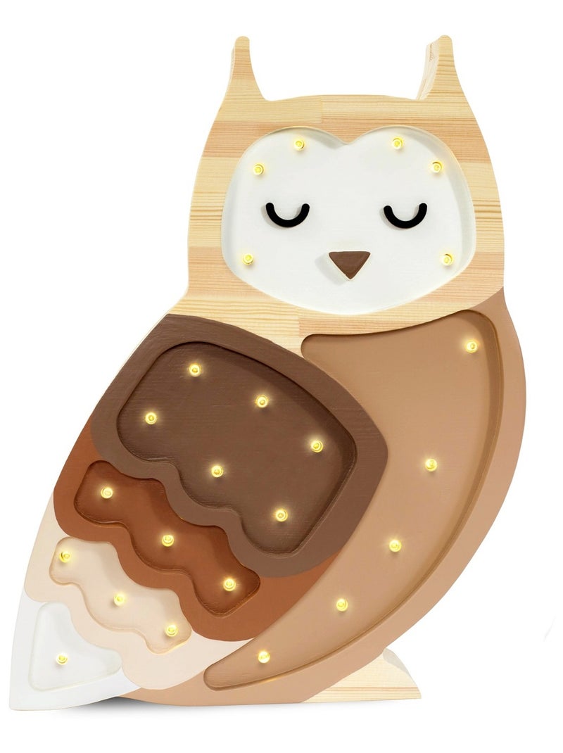 Lampe Veilleuse Chouette Marron - Kiabi