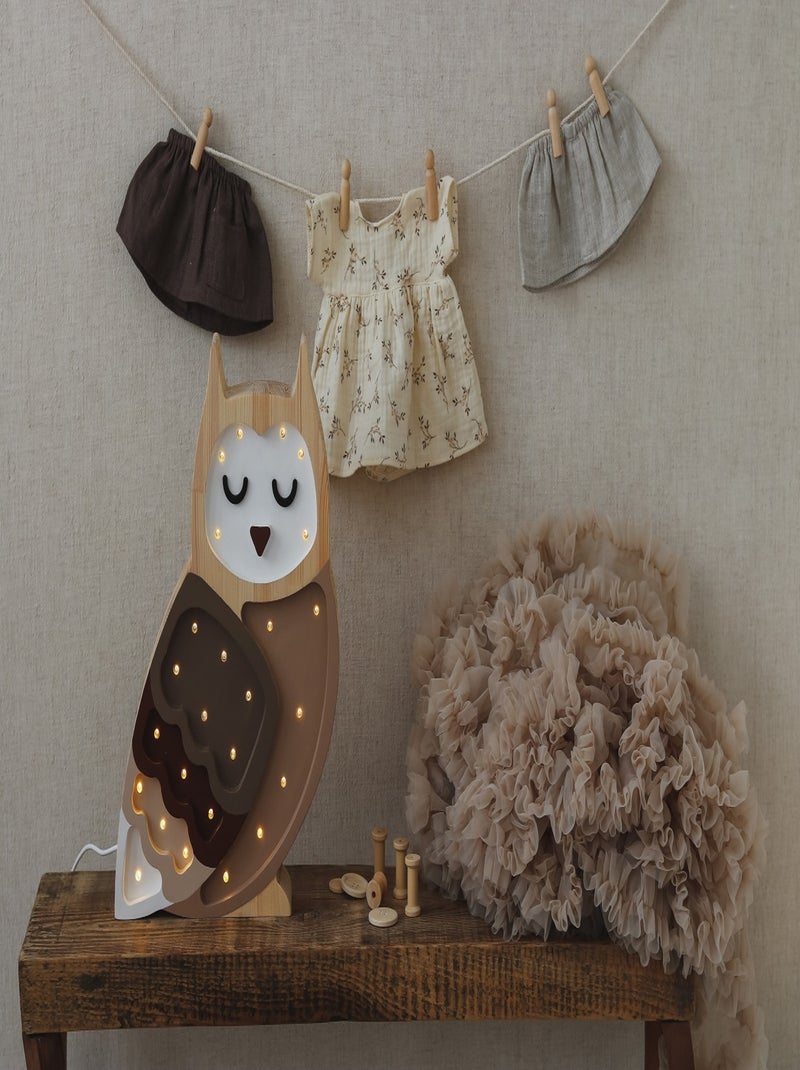 Lampe Veilleuse Chouette Marron - Kiabi