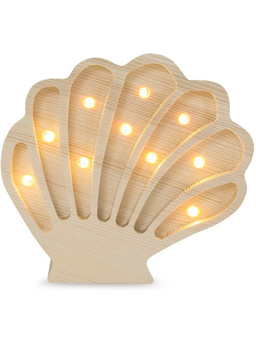 Lampe veilleuse coquillage bois côtier - Kiabi