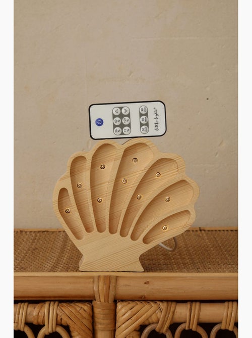 Lampe veilleuse coquillage bois côtier - Kiabi
