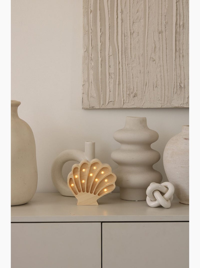 Lampe veilleuse coquillage bois côtier Beige - Kiabi