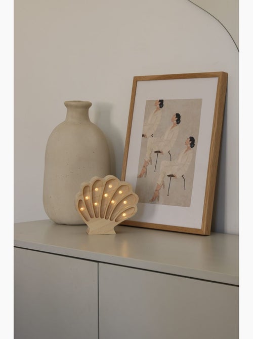 Lampe veilleuse coquillage bois côtier - Kiabi