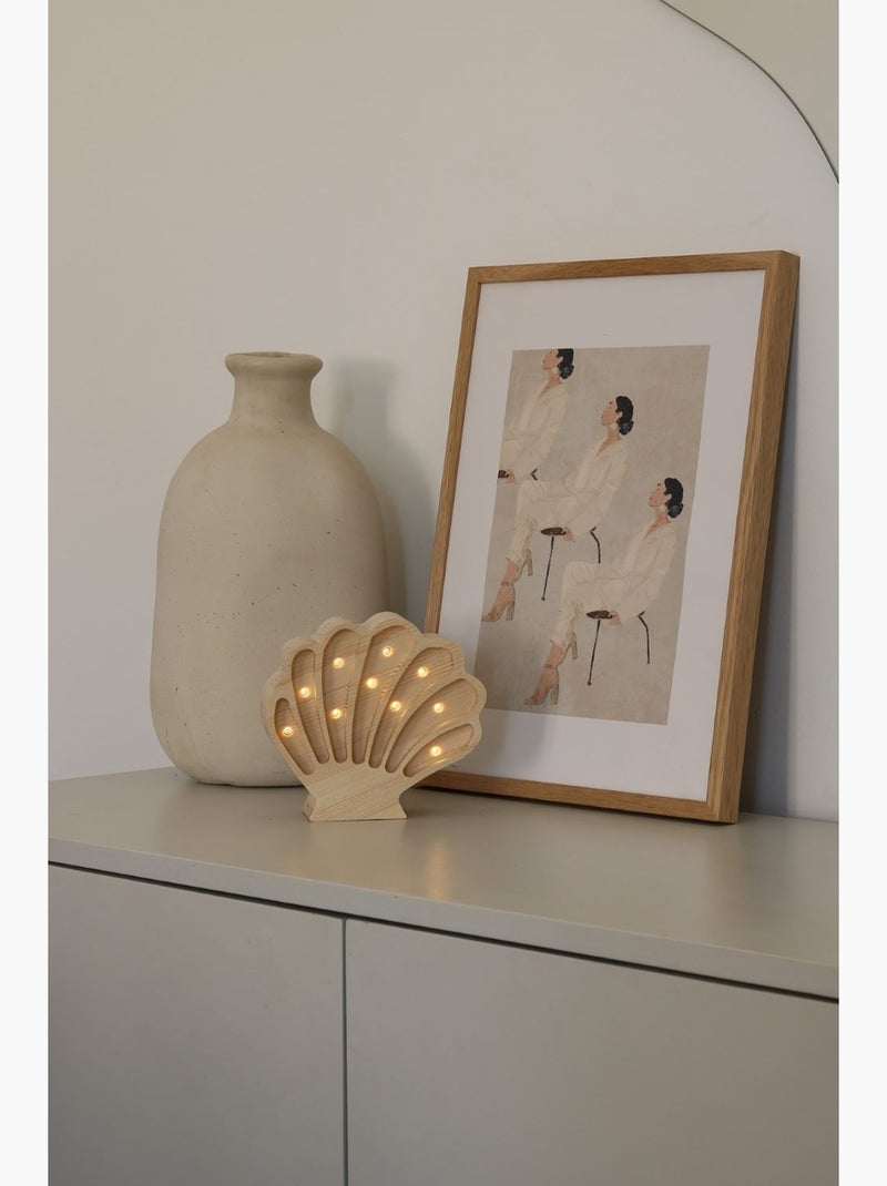 Lampe veilleuse coquillage bois côtier Beige - Kiabi