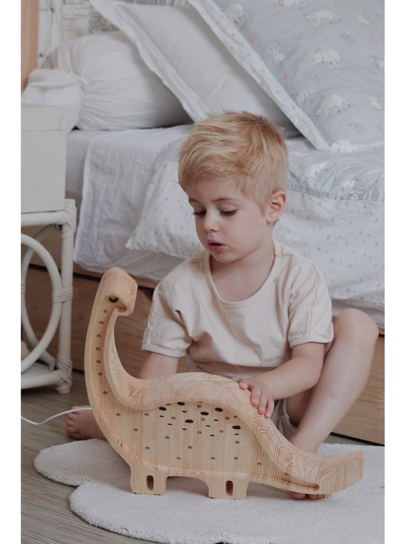 Lampe Veilleuse Diplodocus bois Beige - Kiabi