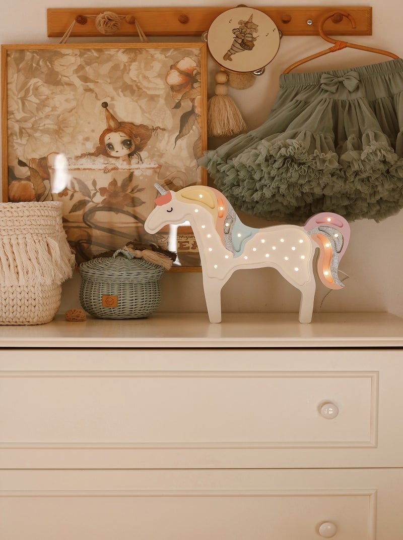 Lampe Veilleuse Licorne Arc-en-ciel Blanc - Kiabi