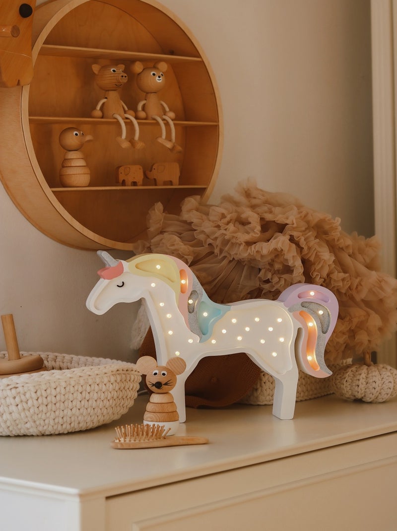 Lampe Veilleuse Licorne Arc-en-ciel Blanc - Kiabi