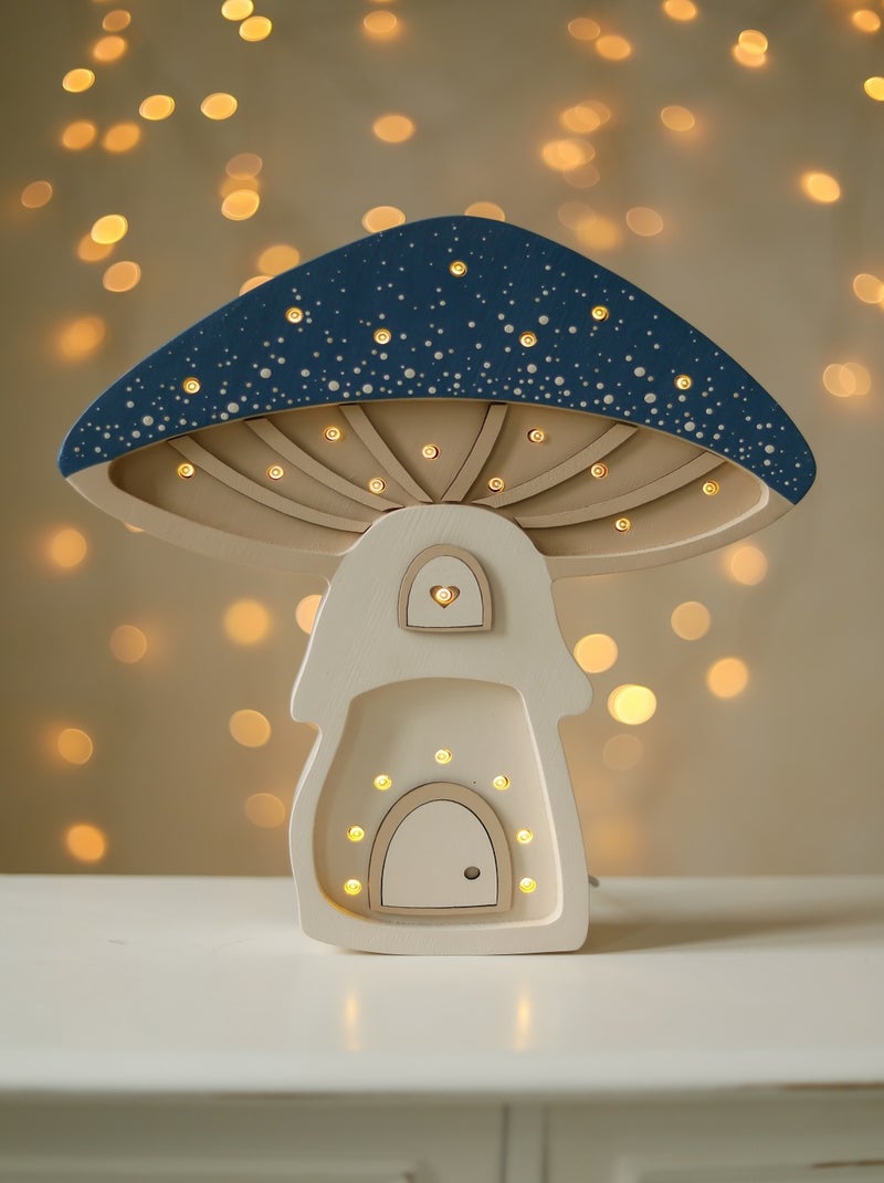 Lampe Veilleuse Maison Champignon Bleu - Kiabi