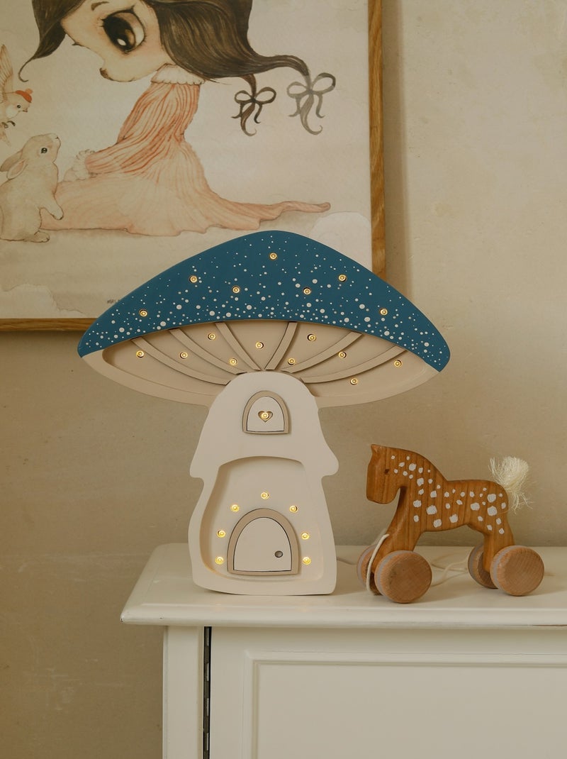 Lampe Veilleuse Maison Champignon Bleu - Kiabi