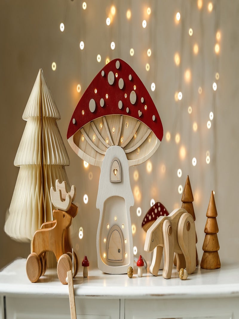 Lampe Veilleuse Maison Champignon Rouge - Kiabi