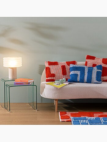 Lampe à poser verre sablé et grès ASTI