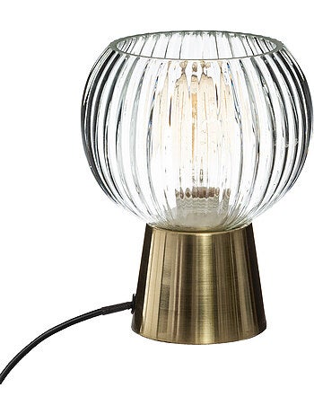 Lampe verre strié et laiton LAYE