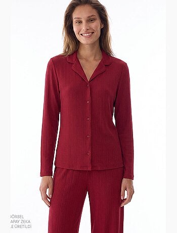 Lana ensemble de pyjama chemise pantalon à manches longues côtelé penti