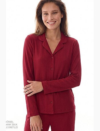 Lana ensemble de pyjama chemise pantalon à manches longues côtelé penti