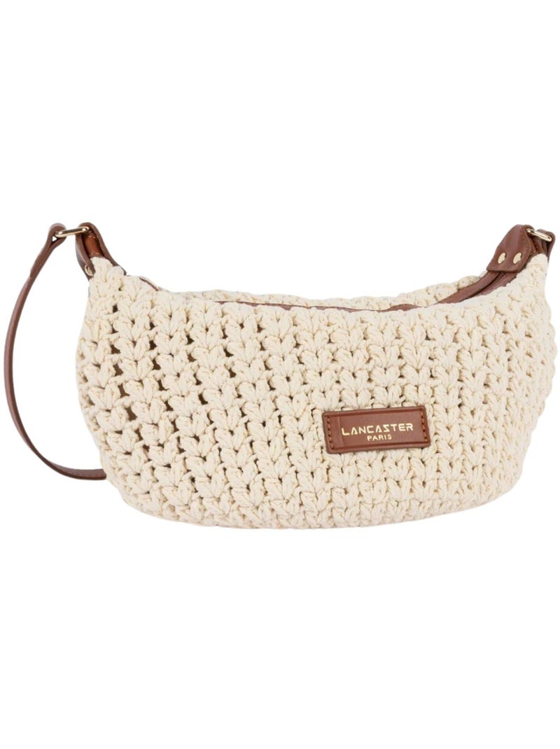 Lancaster Petit Sac Besace Tressé Coton Cuir Marron - Kiabi