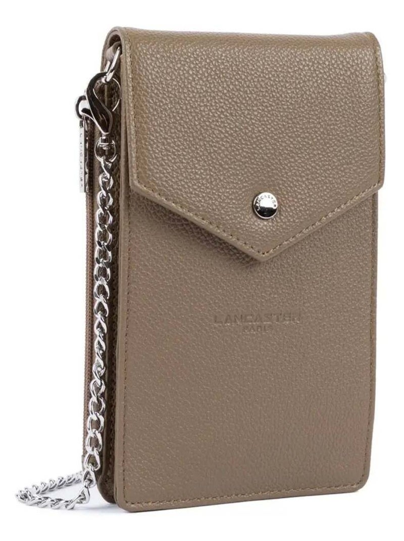 Lancaster Pochette smartphone A rabat avec pression Foulonné PM Beige - Kiabi