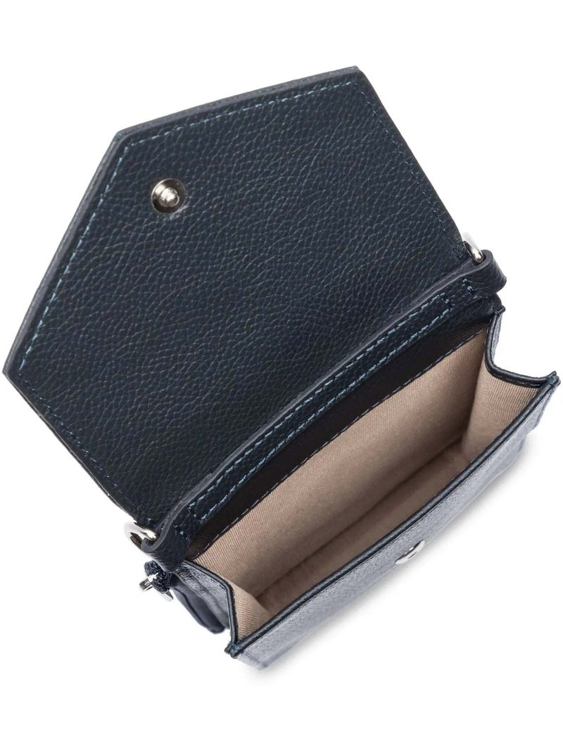 Lancaster Pochette smartphone A rabat avec pression Foulonné PM   Foncé Bleu - Kiabi