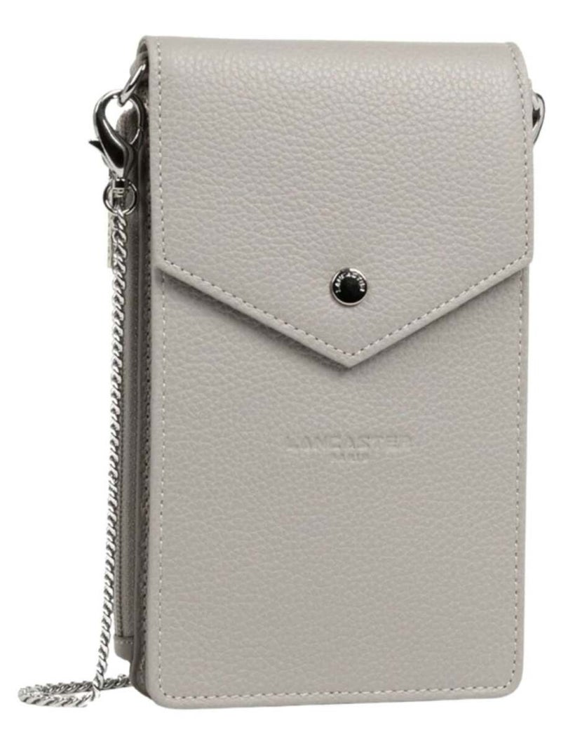 Lancaster Pochette smartphone A rabat avec pression Foulonné PM Gris - Kiabi