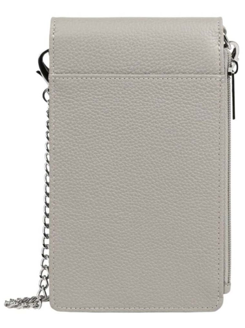 Lancaster Pochette smartphone A rabat avec pression Foulonné PM Gris - Kiabi