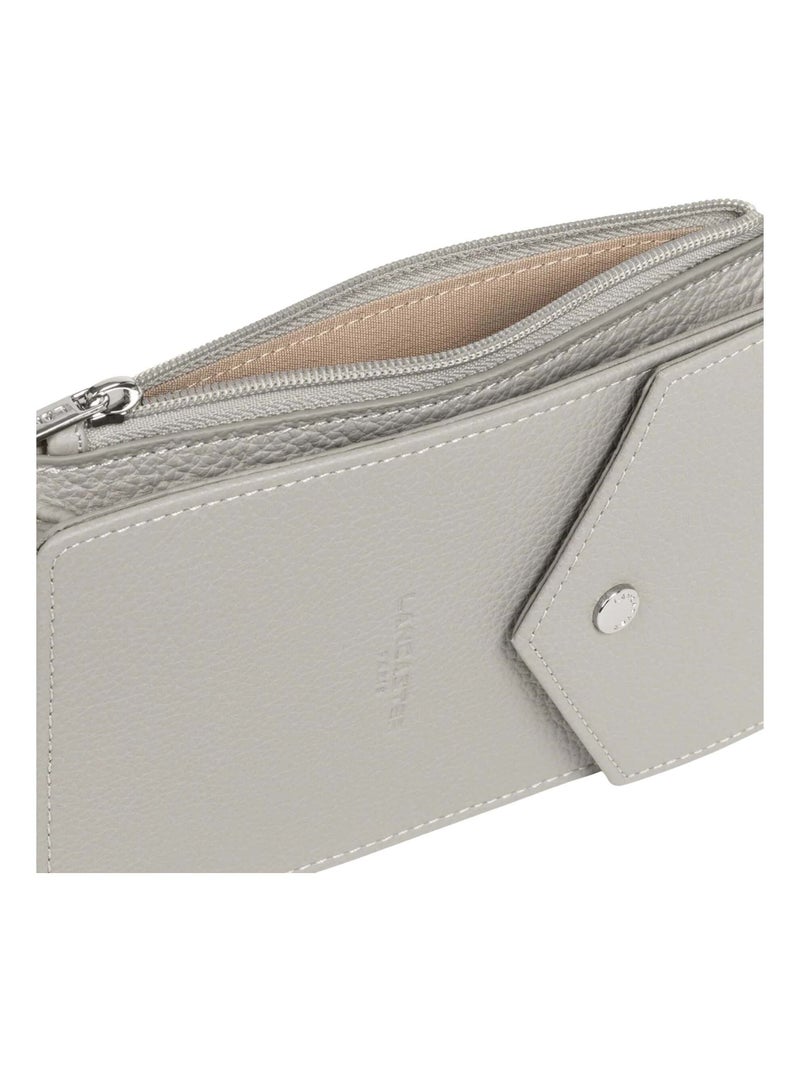 Lancaster Pochette smartphone A rabat avec pression Foulonné PM Gris - Kiabi