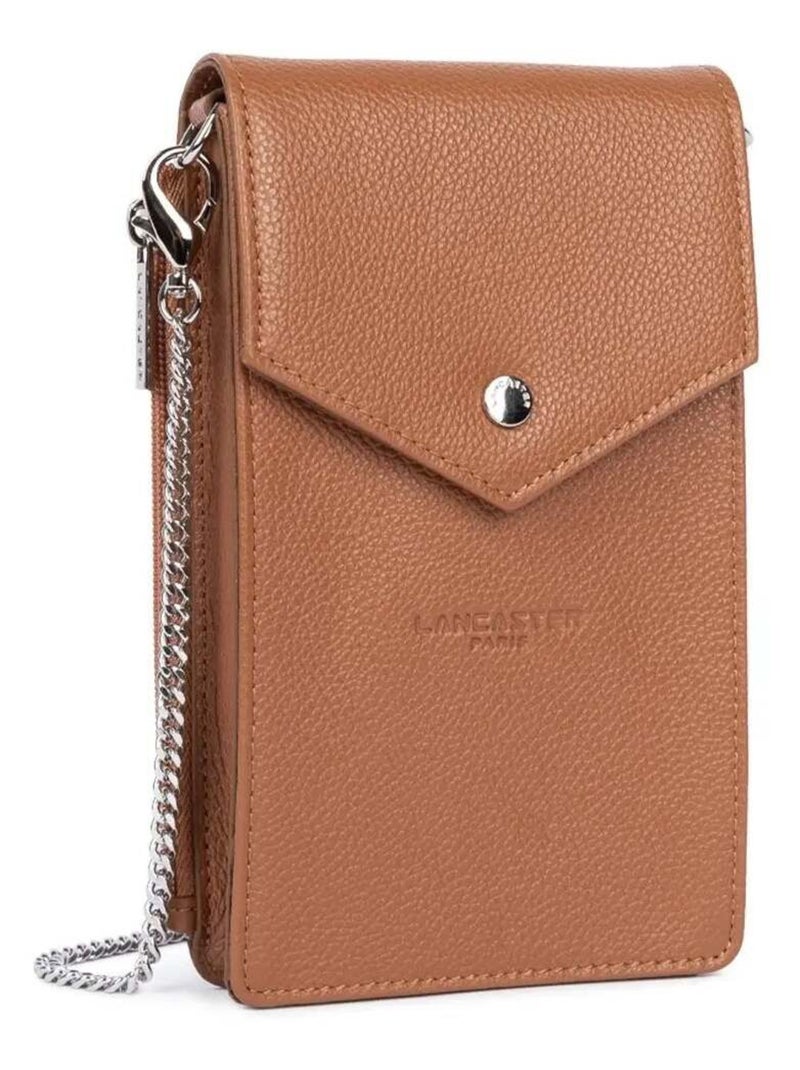 Lancaster Pochette smartphone A rabat avec pression Foulonné PM Marron - Kiabi