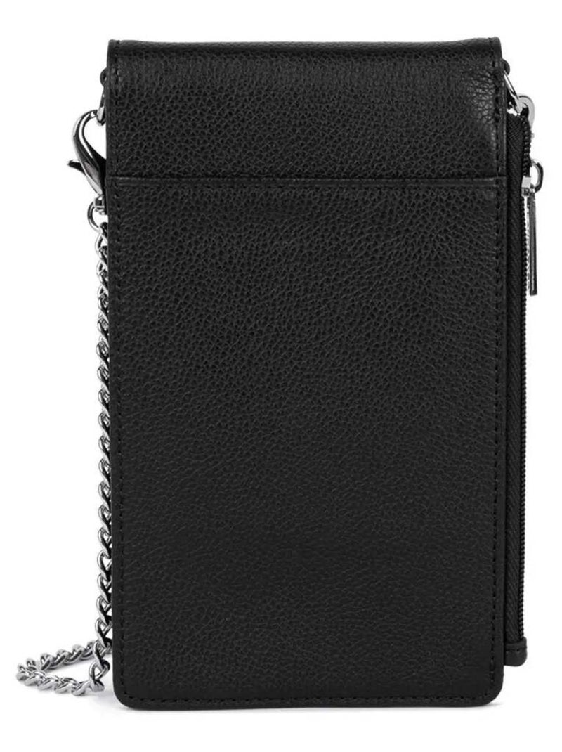Lancaster Pochette smartphone A rabat avec pression Foulonné PM Noir - Kiabi