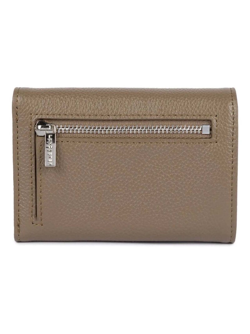 Lancaster Porte-cartes A rabat avec pression Foulonné PM Beige - Kiabi