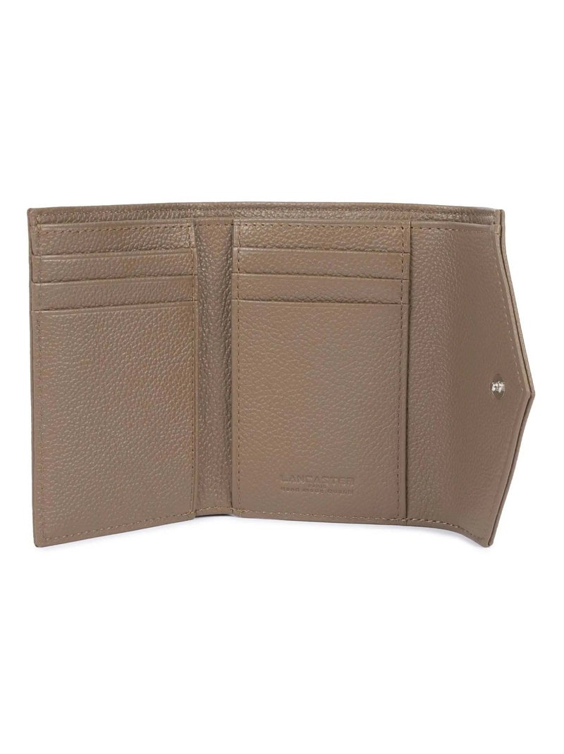 Lancaster Porte-cartes A rabat avec pression Foulonné PM Beige - Kiabi